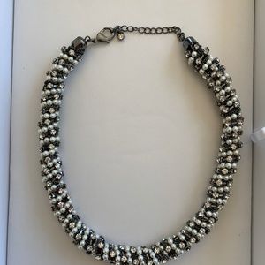 Statement Necklace Black, Pewter
